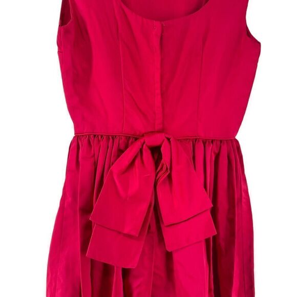 1960s Party Dress Berry Red Bow Back Sleeveless Flare Skirt Monterey Modes XS - Picture 7 of 13